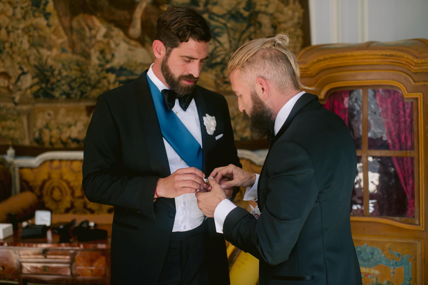Alejandro & Alberto wedding at Château des Ormes, France, by Alex Tome